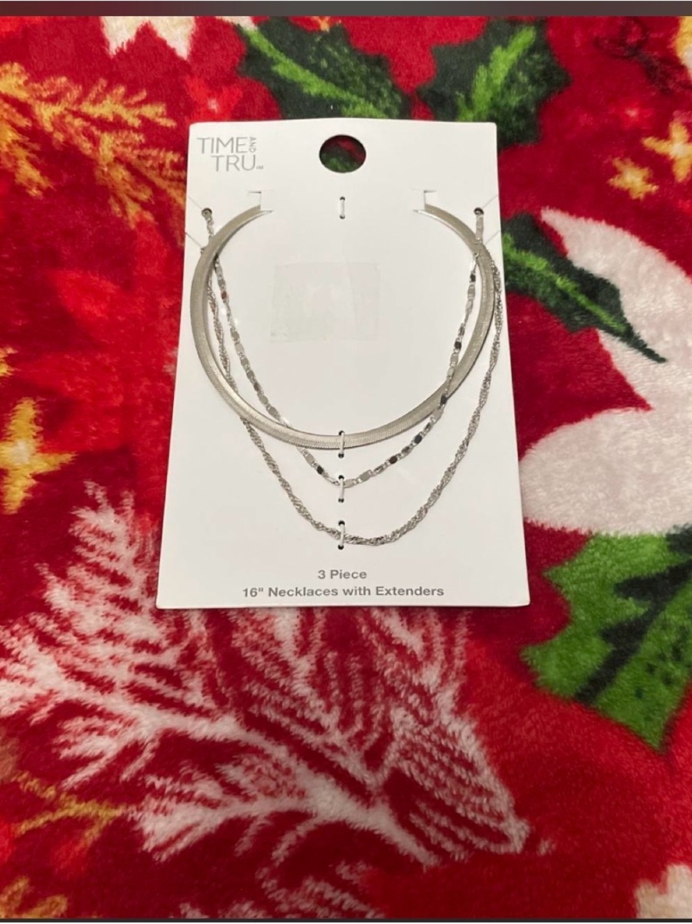 Time and Tru Silver-Tone 3-Piece Layered Necklace Set